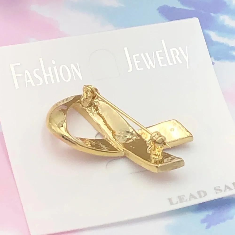 🌼 SUPPORTER Pink Ribbon Cancer Brooch